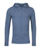 Pull à capuche avec fermeture éclair bleu mélange en merino